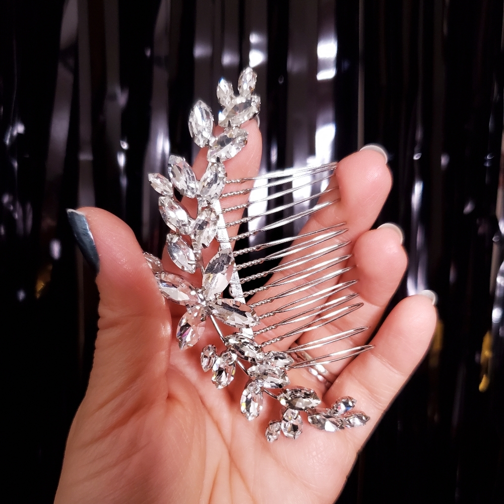 Crystal diamond rhinestone bridal hairpin